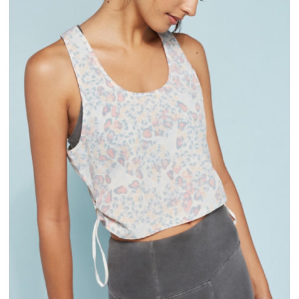 Anthropologie Pastel Leopard Print Racerback Tank Top